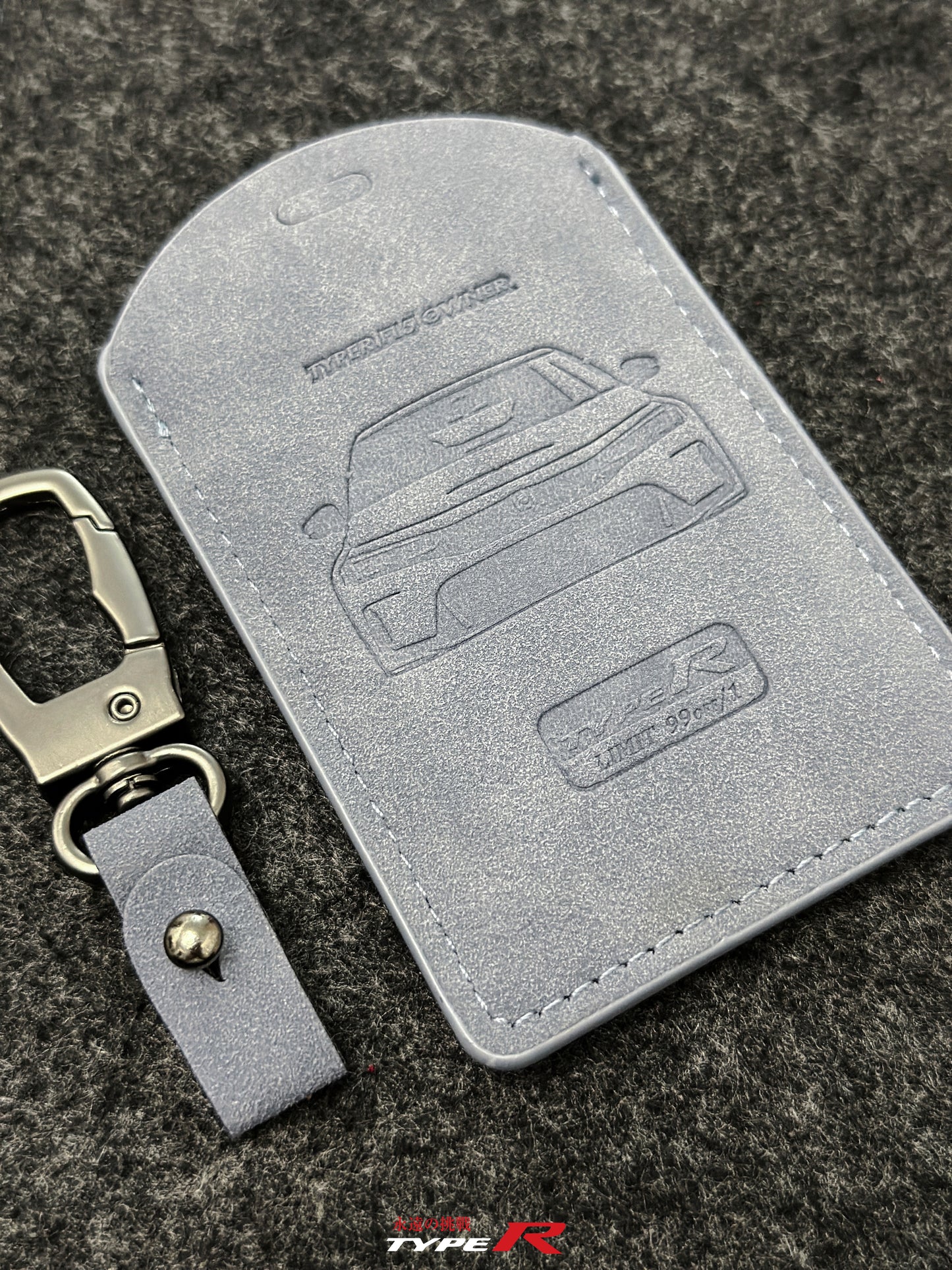 FL5 Civic Type R Grey Suede Key Card Holder