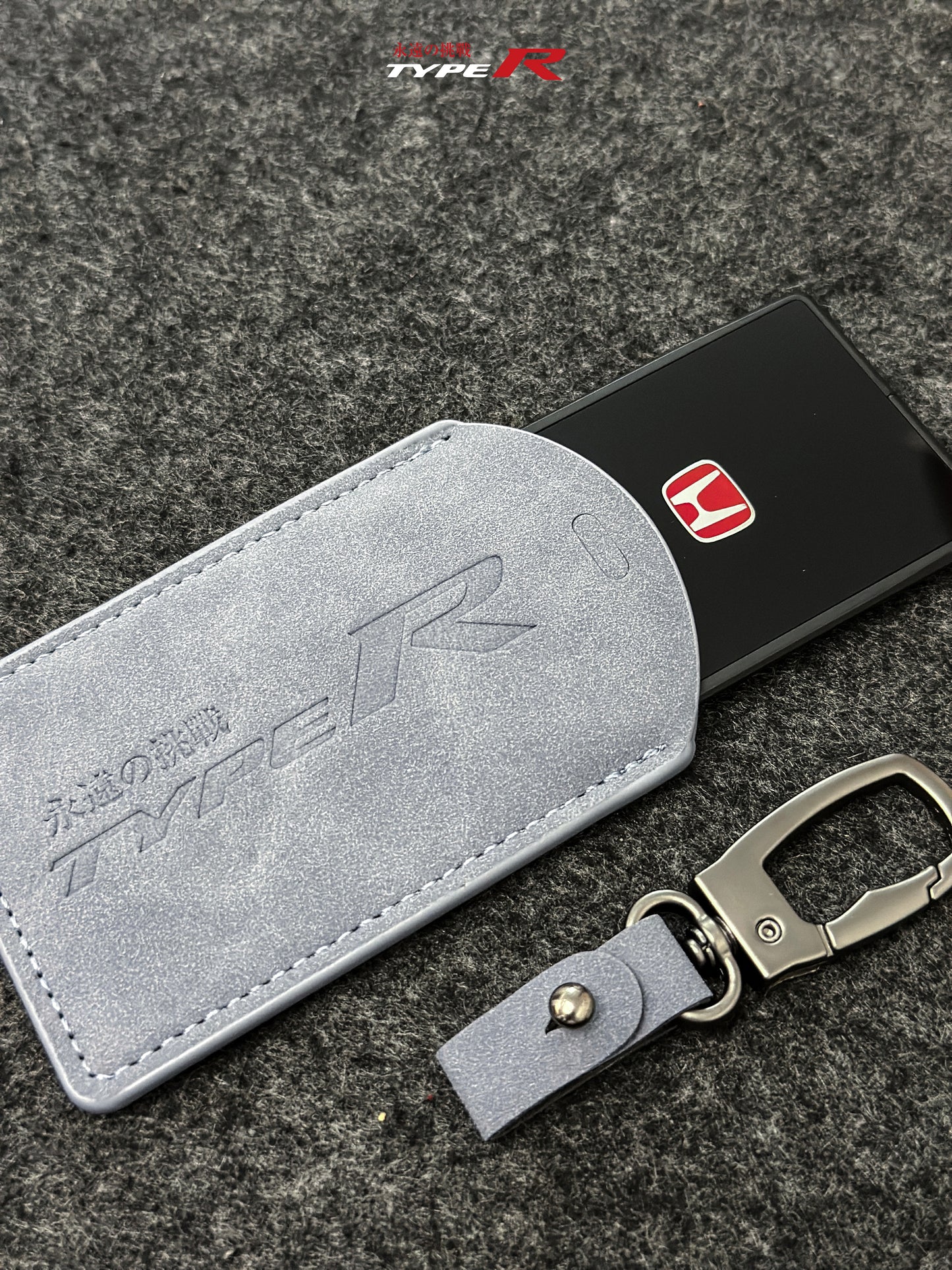 FL5 Civic Type R Grey Suede Key Card Holder