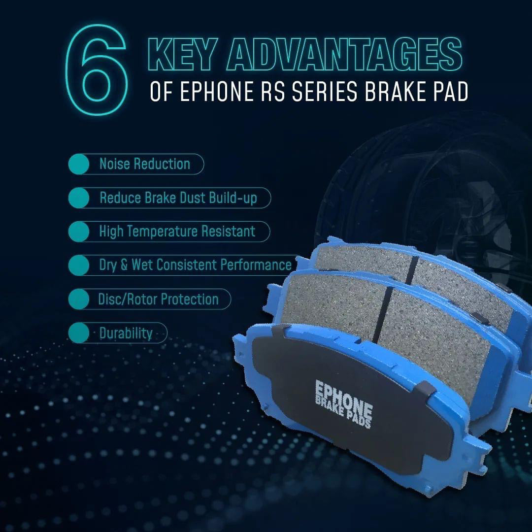 EPHONE RS Blue High-Performance Ceramic Brake Pads 0℃ To 650℃