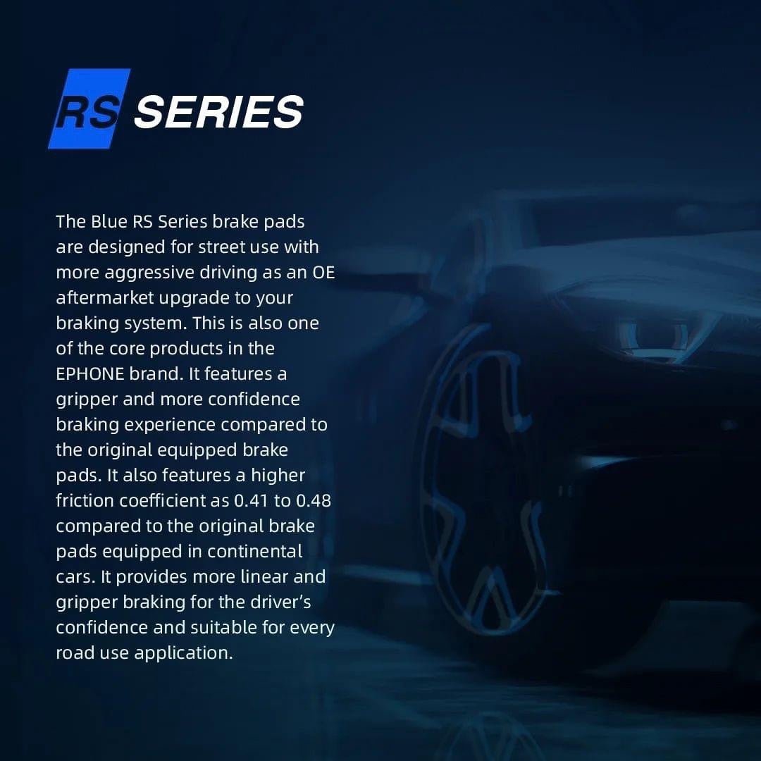 EPHONE RS Blue High-Performance Ceramic Brake Pads 0℃ To 650℃