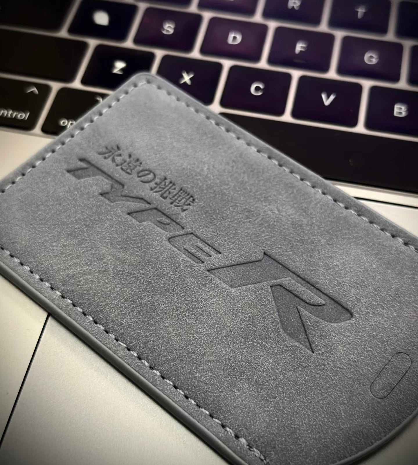 FL5 Civic Type R Grey Suede Key Card Holder