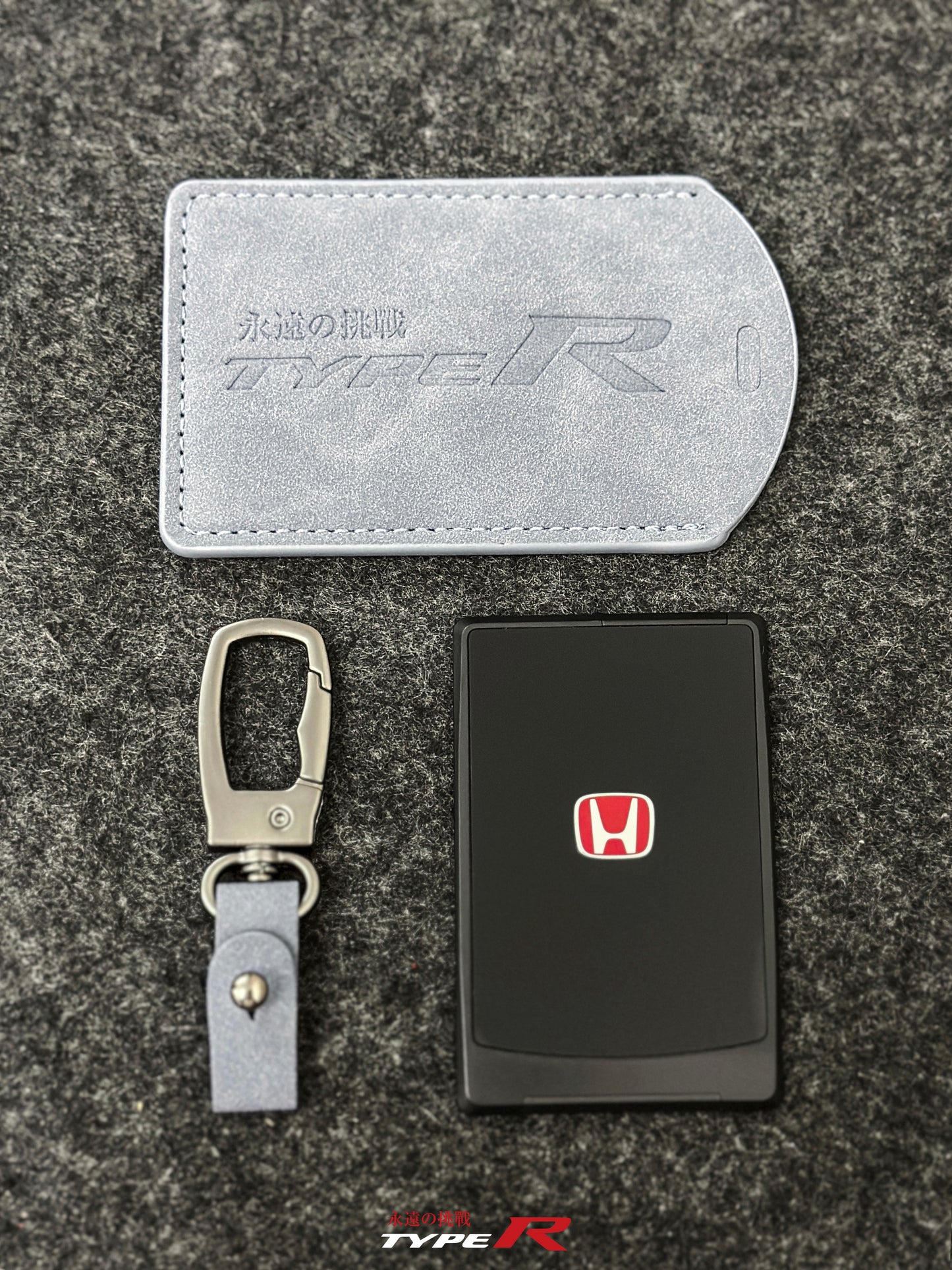 FL5 Civic Type R Grey Suede Key Card Holder