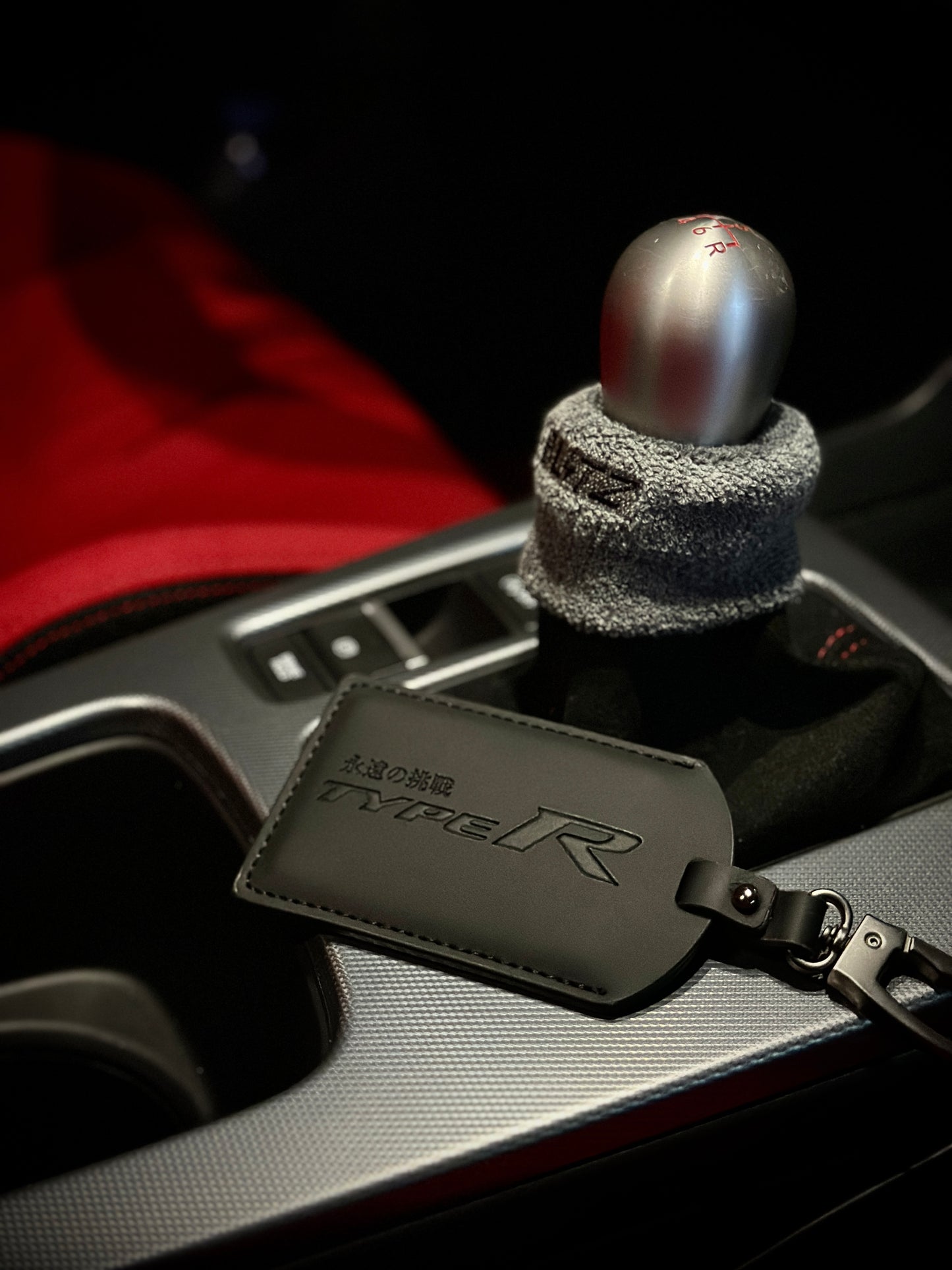 FL5 Civic Type R Black Leather Key Card Holder