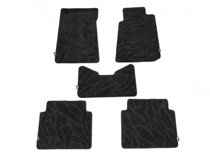 Toyota AE86 Black Curly / Black Wave Style Floor Mats