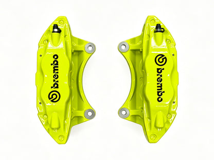 Left and right Brembo F50 calipers shown together, Subaru and FT86 BRZ fitment