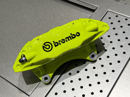 Rebuilt Brembo F50 caliper on the bench after refinishing