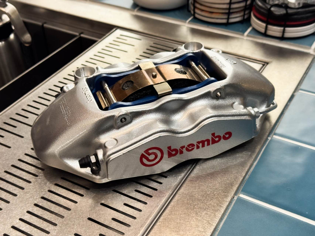 Rebuilt Brembo F50 caliper in silver finish for Honda NSX NA1 NA2 and S2000 AP1 AP2