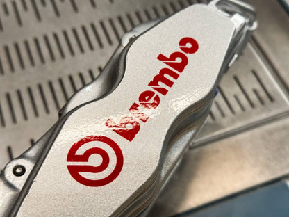 Brembo logo on the body of the rebuilt F50 caliper