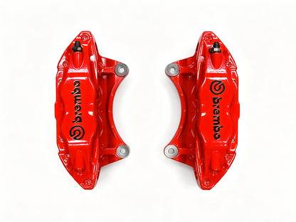 Pair of red Brembo F50 four piston brake calipers for Subaru WRX STI GRB, FT86, GT86 and BRZ