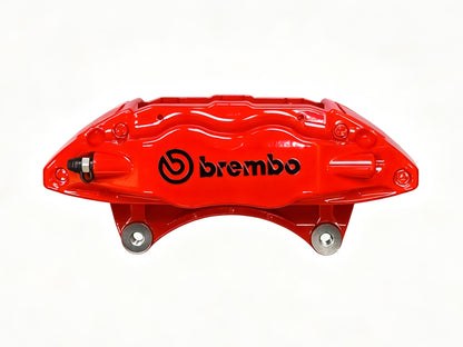Red Brembo F50 caliper shown from the opposite side on white
