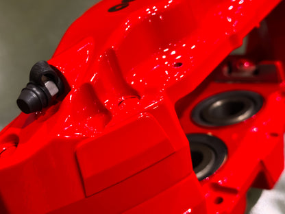 Bleed nipple and caliper detail on the red Brembo F50