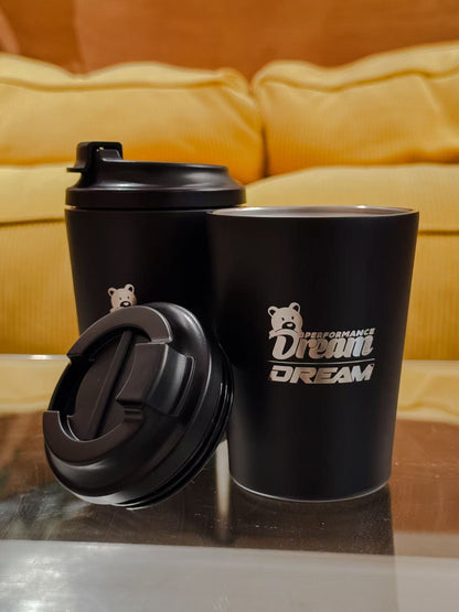 Dream Performance x Fressko coffee cups with one lid removed