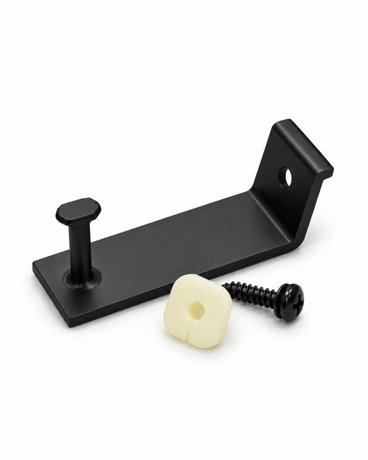 Black floor mat hook with plastic mounting insert and screw for Honda Civic EF8 EF9 ED6 EG6 EK4 EK9 and CR-X del Sol