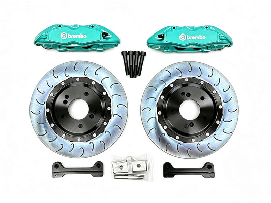 Honda S2000 AP1 AP2 Brembo F50 big brake kit with teal calipers, 330mm discs and brackets