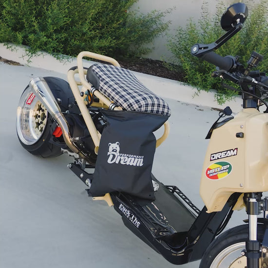 Video of the Honda Ruckus Zoomer NPS50 indoor bike cover fitted on a custom Ruckus
