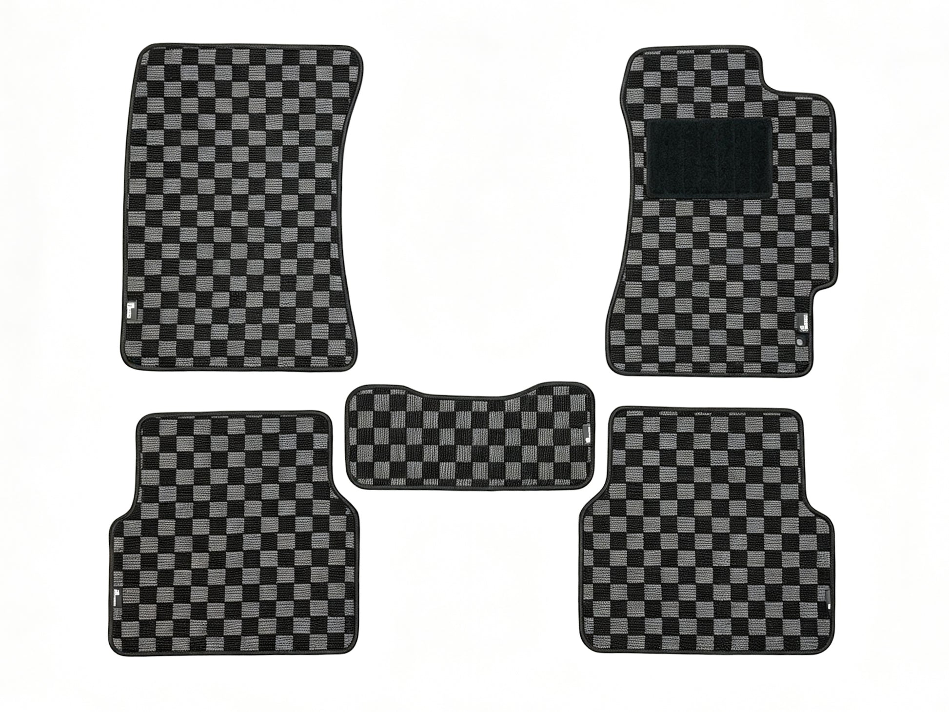 Subaru Forester STI SG9 grey and black checker floor mat set, five pieces
