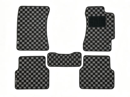 Subaru Forester STI SG9 grey and black checker floor mat set, five pieces